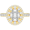 3.30CT.TW OVAL LAB DIAMOND DOUBLE HALO TWO TONE ENGAGEMENT RING - Nazarelle