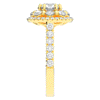 2.70CT.TW ROUND LAB DIAMOND DOUBLE HALO TWO TONE ENGAGEMENT RING - Nazarelle