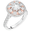 2.70CT.TW ROUND LAB DIAMOND DOUBLE HALO TWO TONE ENGAGEMENT RING - Nazarelle