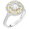 2.70CT.TW ROUND LAB DIAMOND DOUBLE HALO TWO TONE ENGAGEMENT RING - Nazarelle