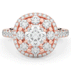 2.70CT.TW ROUND LAB DIAMOND DOUBLE HALO TWO TONE ENGAGEMENT RING - Nazarelle
