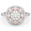 2.70CT.TW ROUND LAB DIAMOND DOUBLE HALO TWO TONE ENGAGEMENT RING - Nazarelle