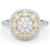 2.70CT.TW ROUND LAB DIAMOND DOUBLE HALO TWO TONE ENGAGEMENT RING - Nazarelle