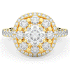 2.70CT.TW ROUND LAB DIAMOND DOUBLE HALO TWO TONE ENGAGEMENT RING - Nazarelle