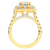 2.70CT.TW ROUND LAB DIAMOND DOUBLE HALO TWO TONE ENGAGEMENT RING - Nazarelle