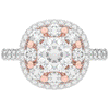 2.70CT.TW ROUND LAB DIAMOND DOUBLE HALO TWO TONE ENGAGEMENT RING - Nazarelle