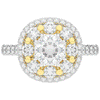 2.70CT.TW ROUND LAB DIAMOND DOUBLE HALO TWO TONE ENGAGEMENT RING - Nazarelle