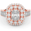 4.70CT.TW RADIANT LAB DIAMOND DOUBLE HALO TWO TONE ENGAGEMENT RING - Nazarelle