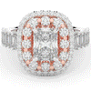 4.70CT.TW RADIANT LAB DIAMOND DOUBLE HALO TWO TONE ENGAGEMENT RING - Nazarelle