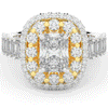 4.70CT.TW RADIANT LAB DIAMOND DOUBLE HALO TWO TONE ENGAGEMENT RING - Nazarelle