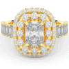 4.70CT.TW RADIANT LAB DIAMOND DOUBLE HALO TWO TONE ENGAGEMENT RING - Nazarelle