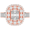 4.70CT.TW RADIANT LAB DIAMOND DOUBLE HALO TWO TONE ENGAGEMENT RING - Nazarelle
