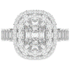 4.70CT.TW RADIANT LAB DIAMOND DOUBLE HALO TWO TONE ENGAGEMENT RING - Nazarelle