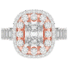 4.70CT.TW RADIANT LAB DIAMOND DOUBLE HALO TWO TONE ENGAGEMENT RING - Nazarelle