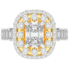 4.70CT.TW RADIANT LAB DIAMOND DOUBLE HALO TWO TONE ENGAGEMENT RING - Nazarelle