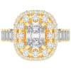 4.70CT.TW RADIANT LAB DIAMOND DOUBLE HALO TWO TONE ENGAGEMENT RING - Nazarelle