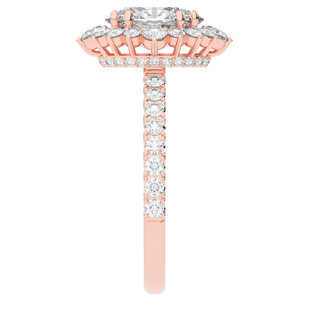 2.80CT.TW OVAL LAB DIAMOND HALO ENGAGEMENT RING - Nazarelle