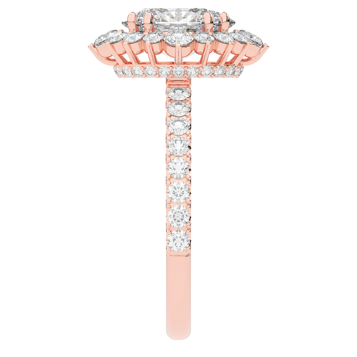 2.80CT.TW OVAL LAB DIAMOND HALO ENGAGEMENT RING - Nazarelle