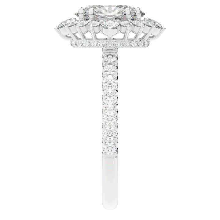 2.80CT.TW OVAL LAB DIAMOND HALO ENGAGEMENT RING - Nazarelle
