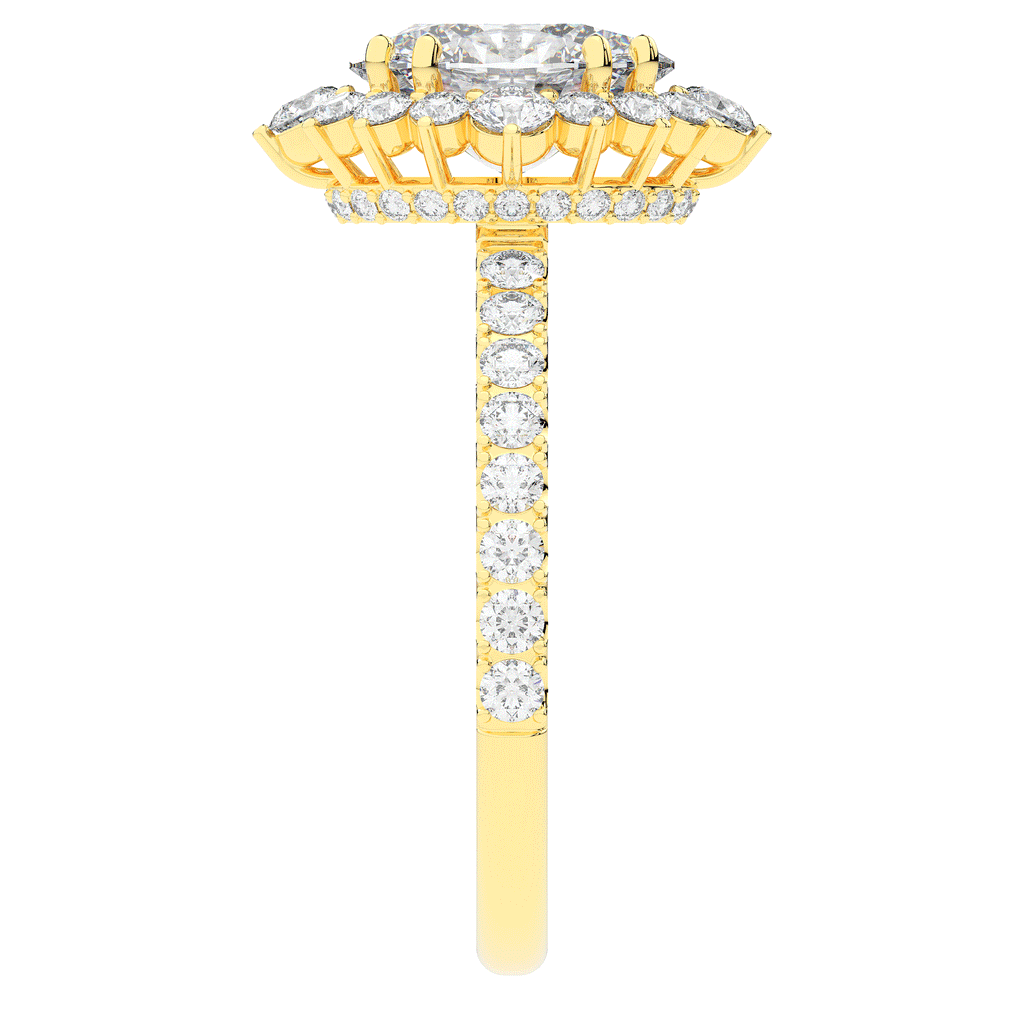 2.80CT.TW OVAL LAB DIAMOND HALO ENGAGEMENT RING - Nazarelle
