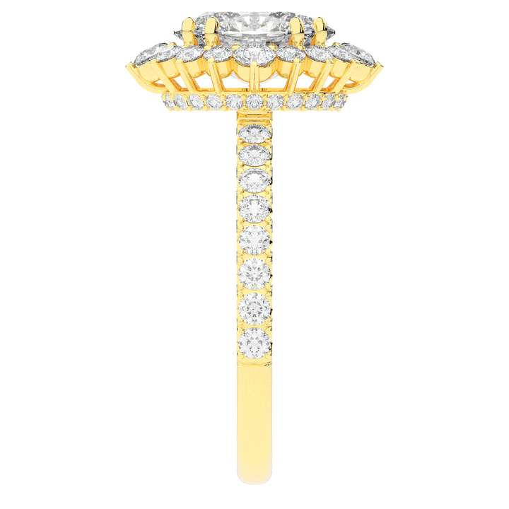 2.80CT.TW OVAL LAB DIAMOND HALO ENGAGEMENT RING - Nazarelle