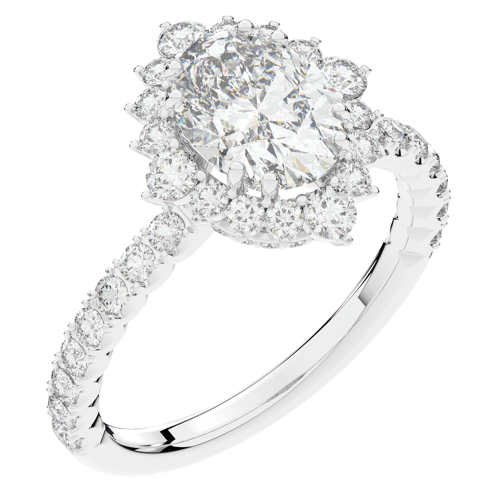 2.80CT.TW OVAL LAB DIAMOND HALO ENGAGEMENT RING - Nazarelle