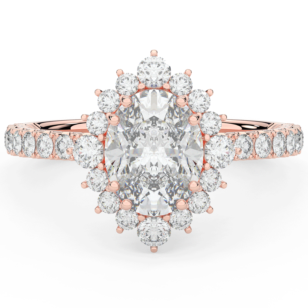 2.80CT.TW OVAL LAB DIAMOND HALO ENGAGEMENT RING - Nazarelle