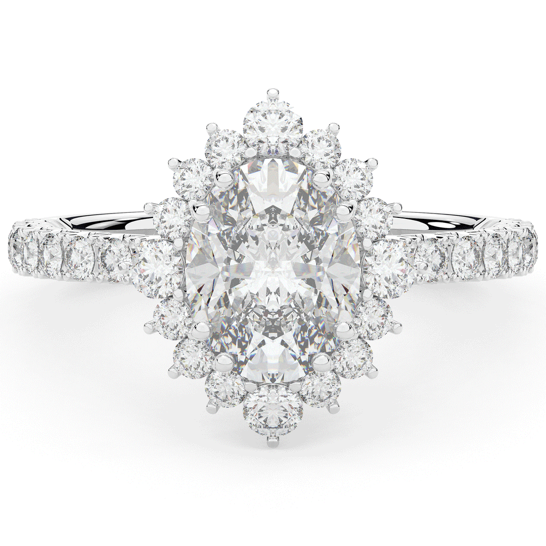 2.80CT.TW OVAL LAB DIAMOND HALO ENGAGEMENT RING - Nazarelle
