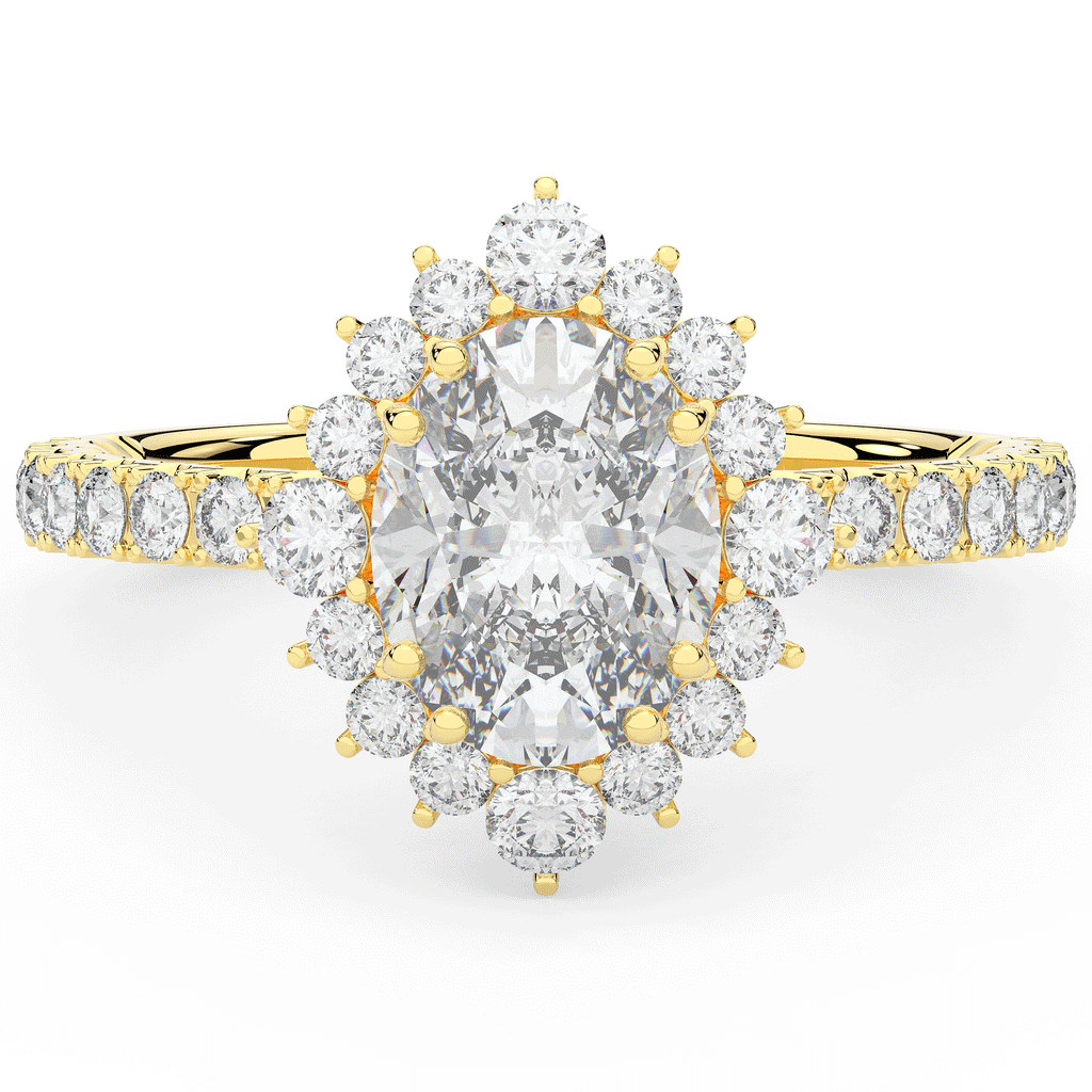 2.80CT.TW OVAL LAB DIAMOND HALO ENGAGEMENT RING - Nazarelle