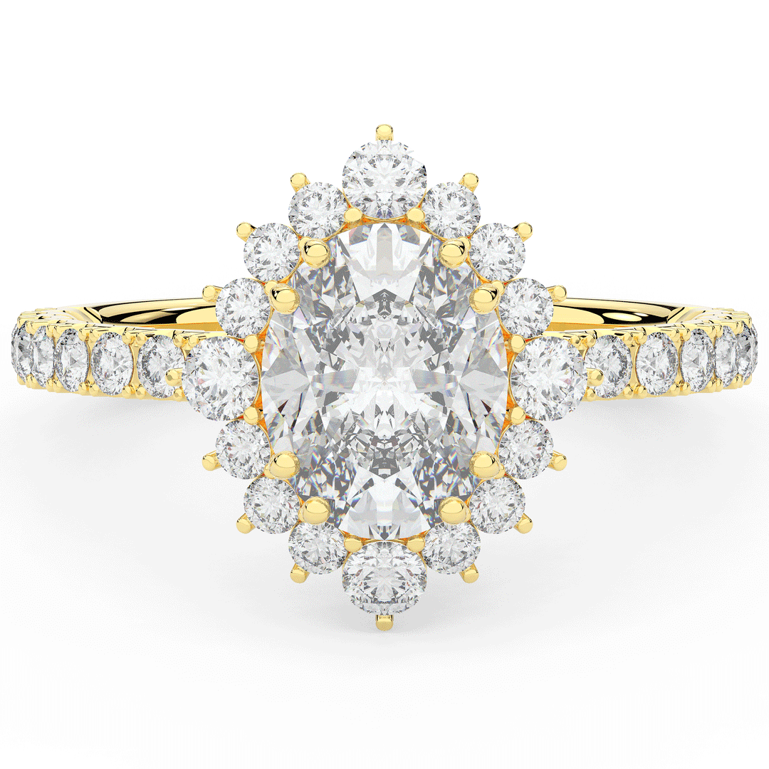 2.80CT.TW OVAL LAB DIAMOND HALO ENGAGEMENT RING - Nazarelle