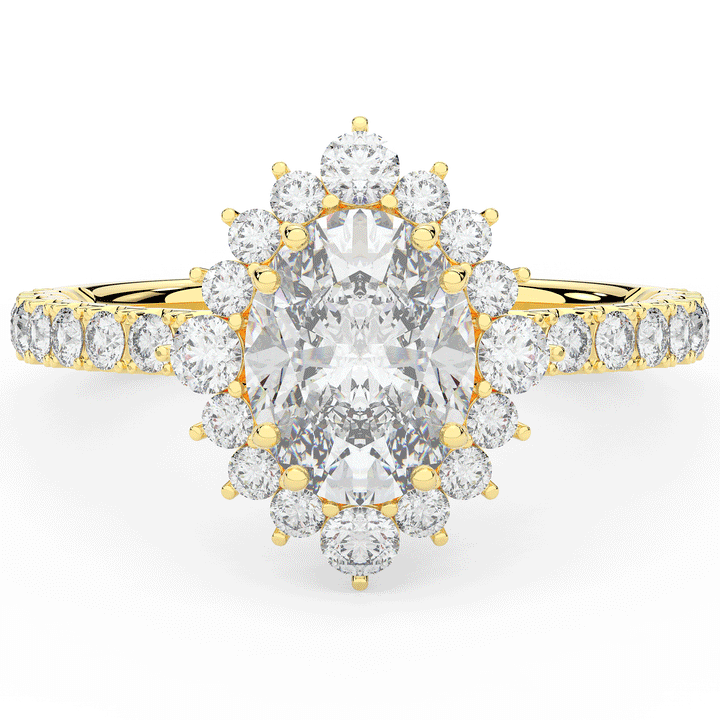 2.80CT.TW OVAL LAB DIAMOND HALO ENGAGEMENT RING - Nazarelle