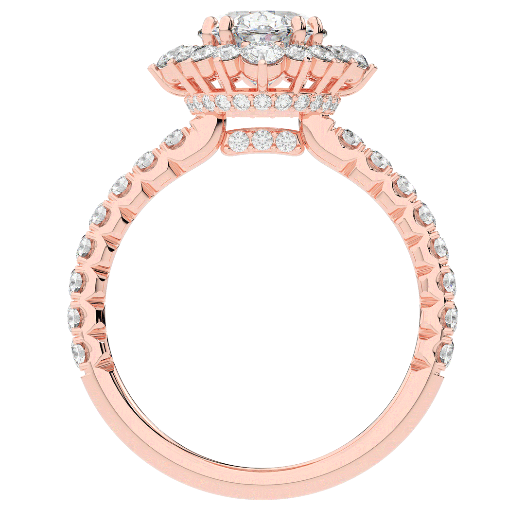 2.80CT.TW OVAL LAB DIAMOND HALO ENGAGEMENT RING - Nazarelle