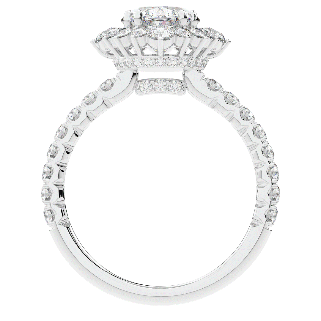 2.80CT.TW OVAL LAB DIAMOND HALO ENGAGEMENT RING - Nazarelle