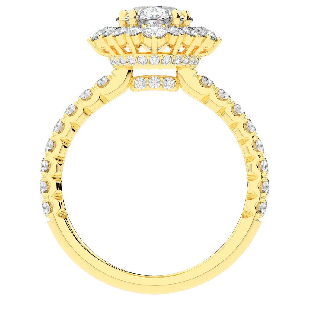 2.80CT.TW OVAL LAB DIAMOND HALO ENGAGEMENT RING - Nazarelle