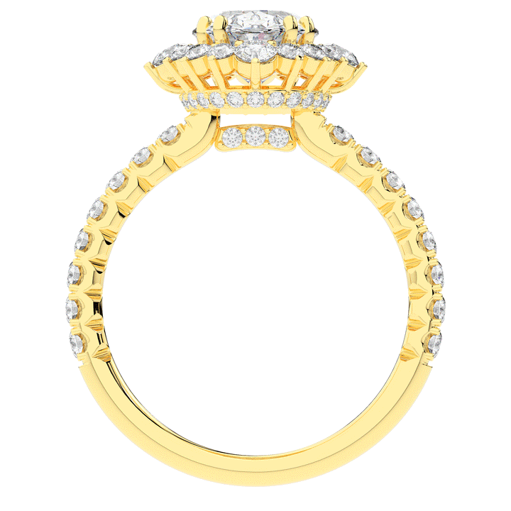 2.80CT.TW OVAL LAB DIAMOND HALO ENGAGEMENT RING - Nazarelle