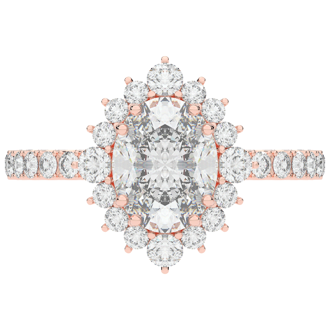2.80CT.TW OVAL LAB DIAMOND HALO ENGAGEMENT RING - Nazarelle