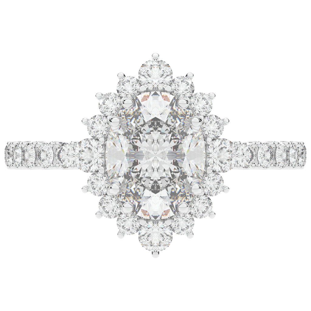 2.80CT.TW OVAL LAB DIAMOND HALO ENGAGEMENT RING - Nazarelle