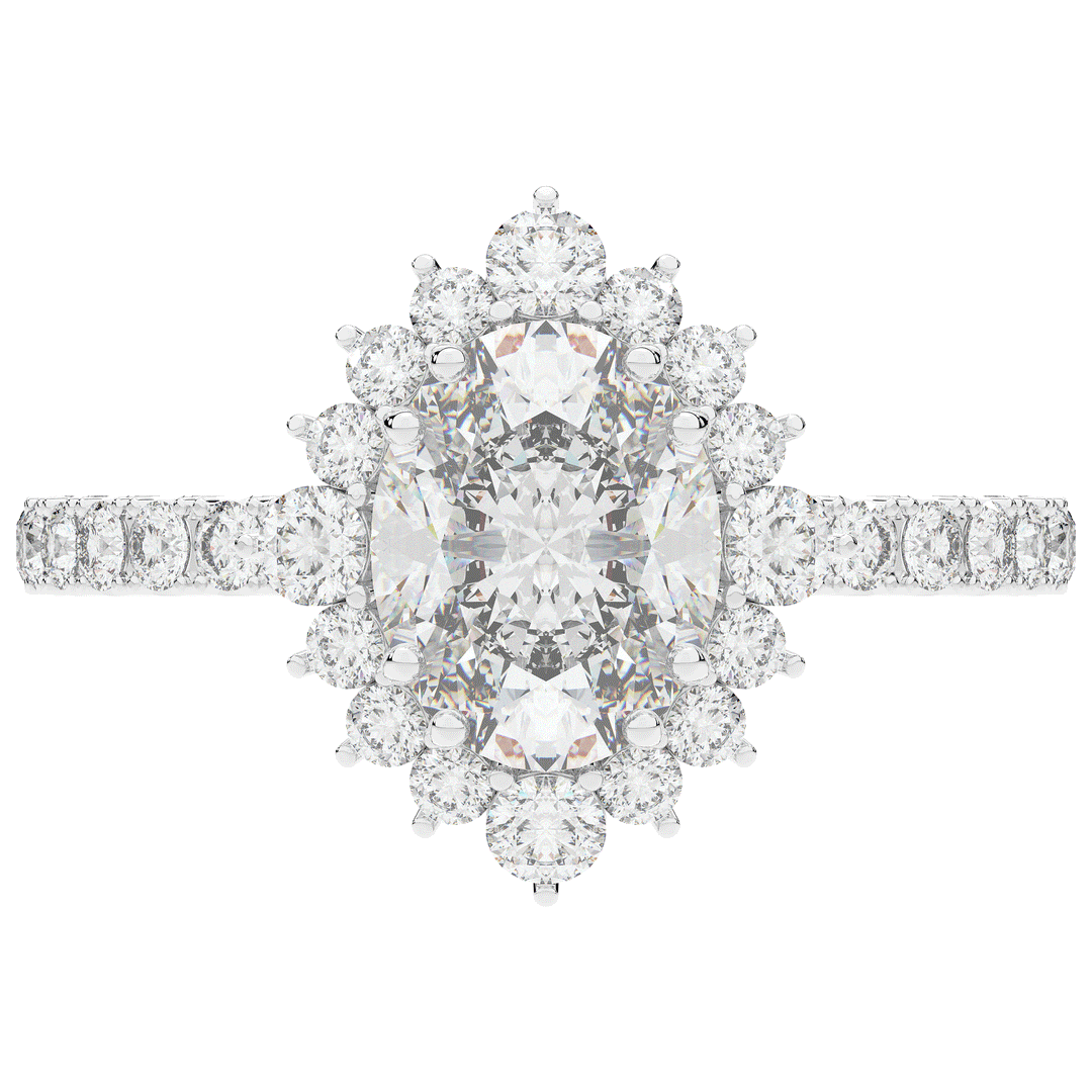 2.80CT.TW OVAL LAB DIAMOND HALO ENGAGEMENT RING - Nazarelle