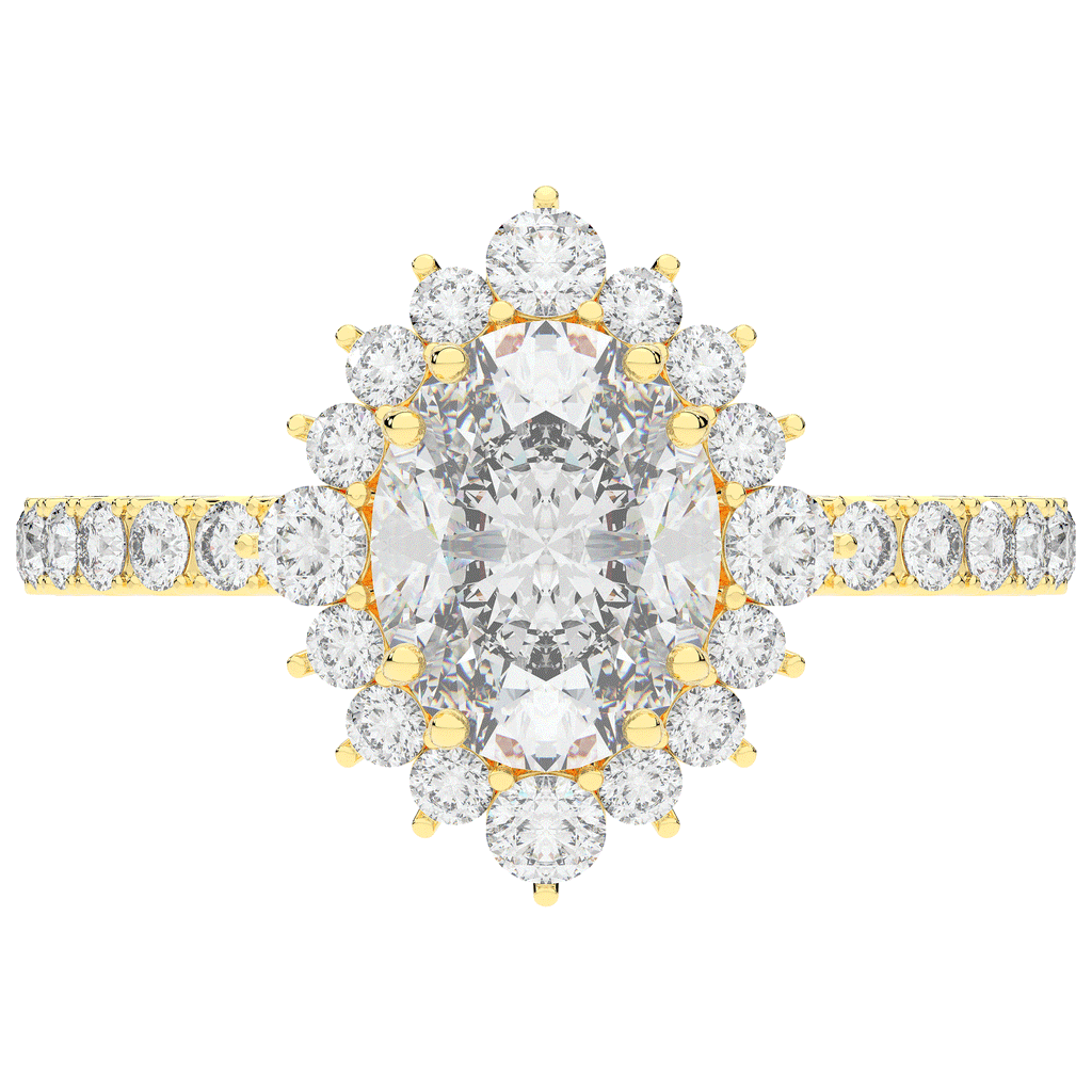 2.80CT.TW OVAL LAB DIAMOND HALO ENGAGEMENT RING - Nazarelle