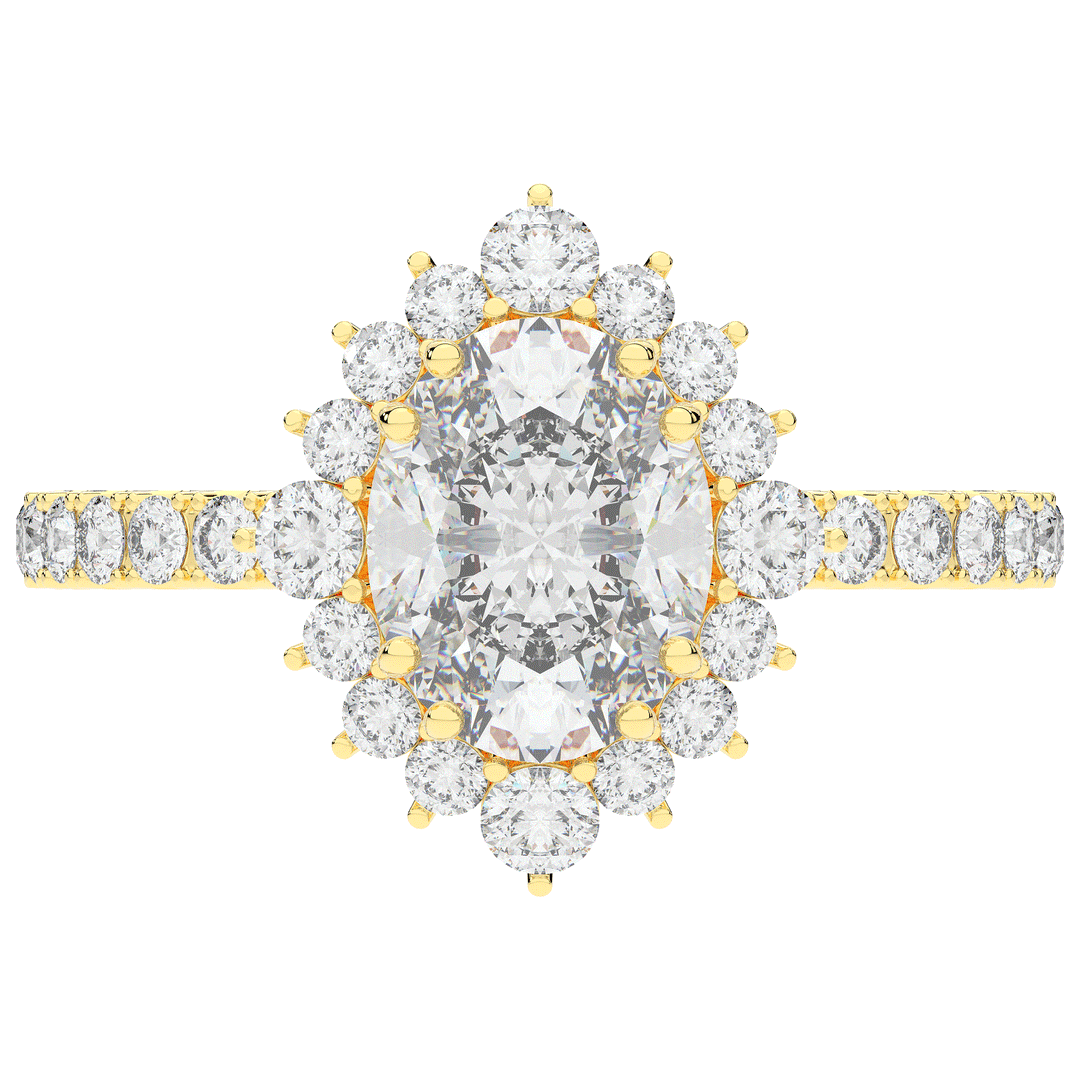 2.80CT.TW OVAL LAB DIAMOND HALO ENGAGEMENT RING - Nazarelle
