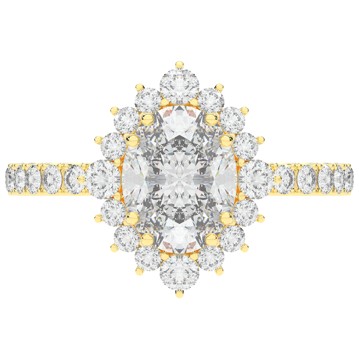 2.80CT.TW OVAL LAB DIAMOND HALO ENGAGEMENT RING - Nazarelle