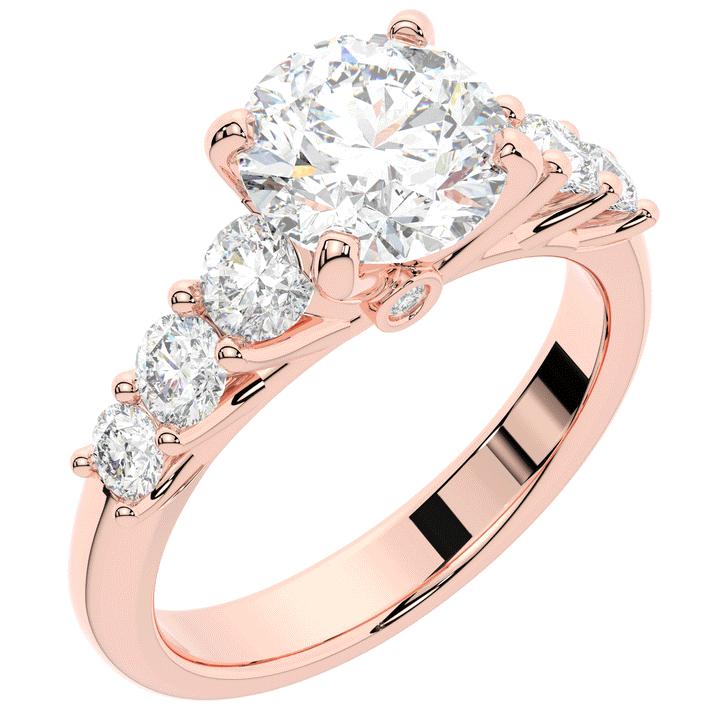 3.00CT.TW ROUND LAB DIAMOND  ENGAGEMENT RING - Nazarelle