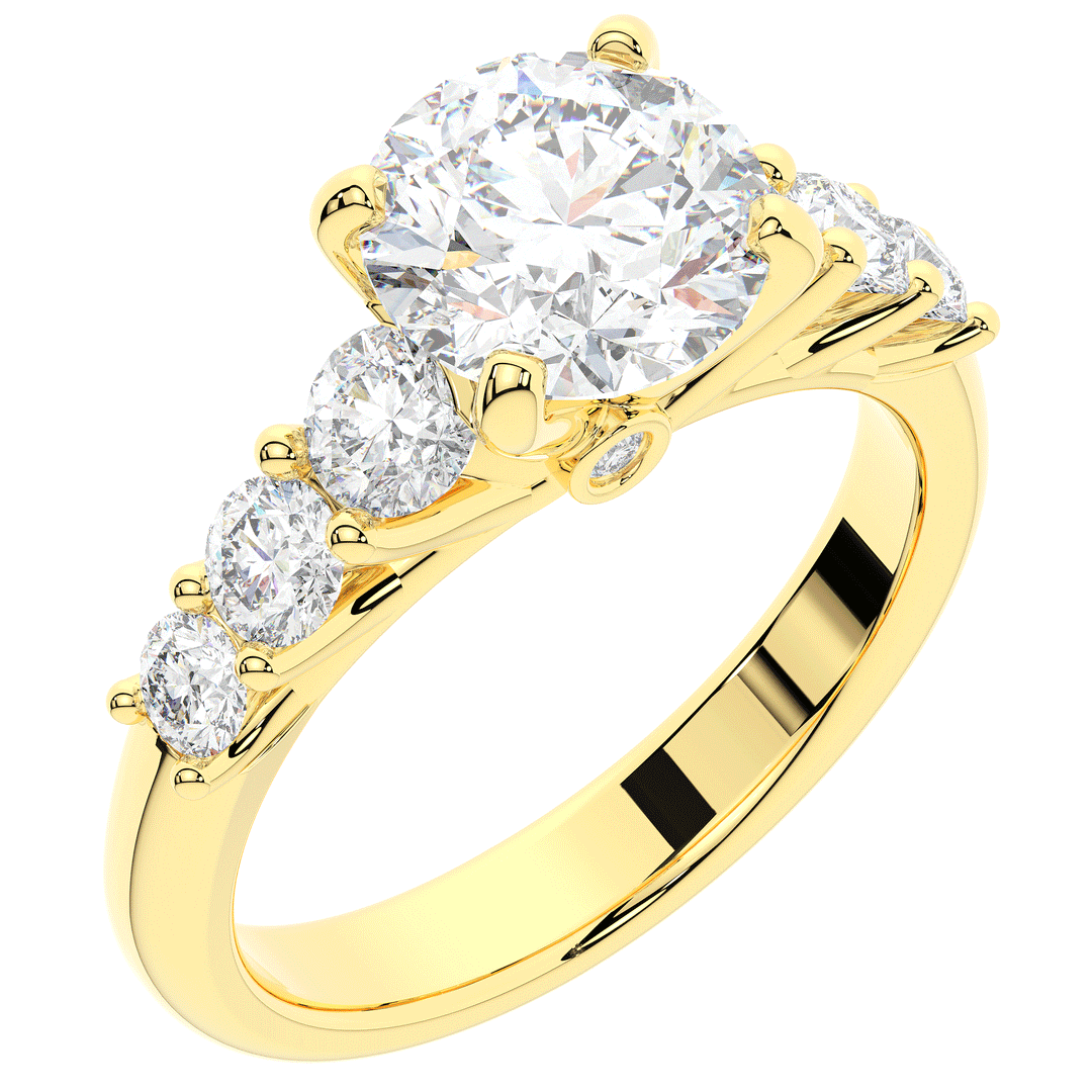 3.00CT.TW ROUND LAB DIAMOND  ENGAGEMENT RING - Nazarelle