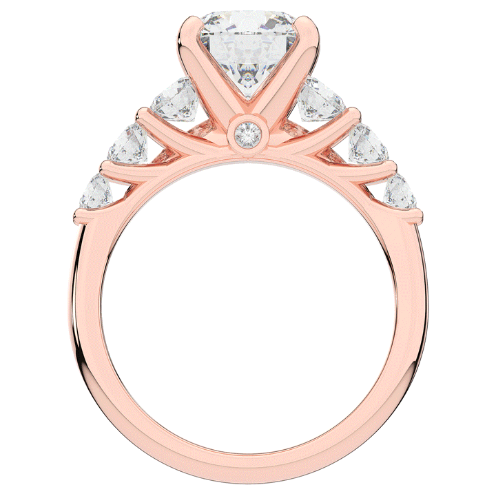 3.00CT.TW ROUND LAB DIAMOND  ENGAGEMENT RING - Nazarelle