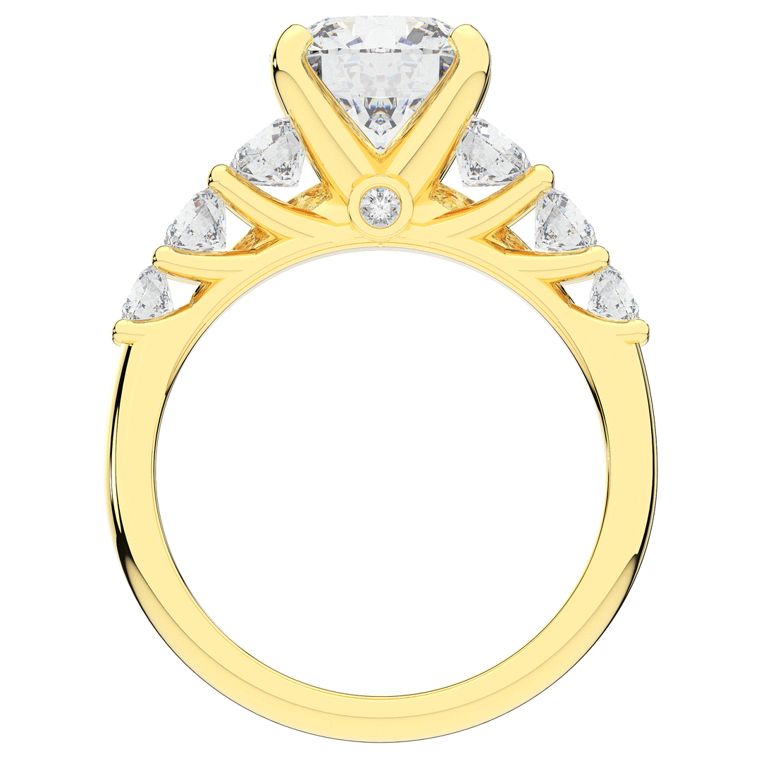 3.00CT.TW ROUND LAB DIAMOND  ENGAGEMENT RING - Nazarelle