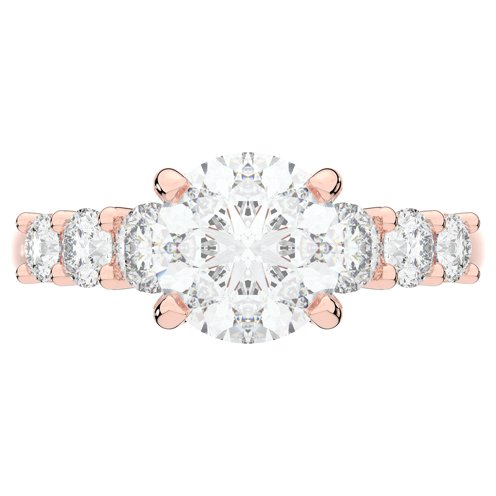 3.00CT.TW ROUND LAB DIAMOND  ENGAGEMENT RING - Nazarelle