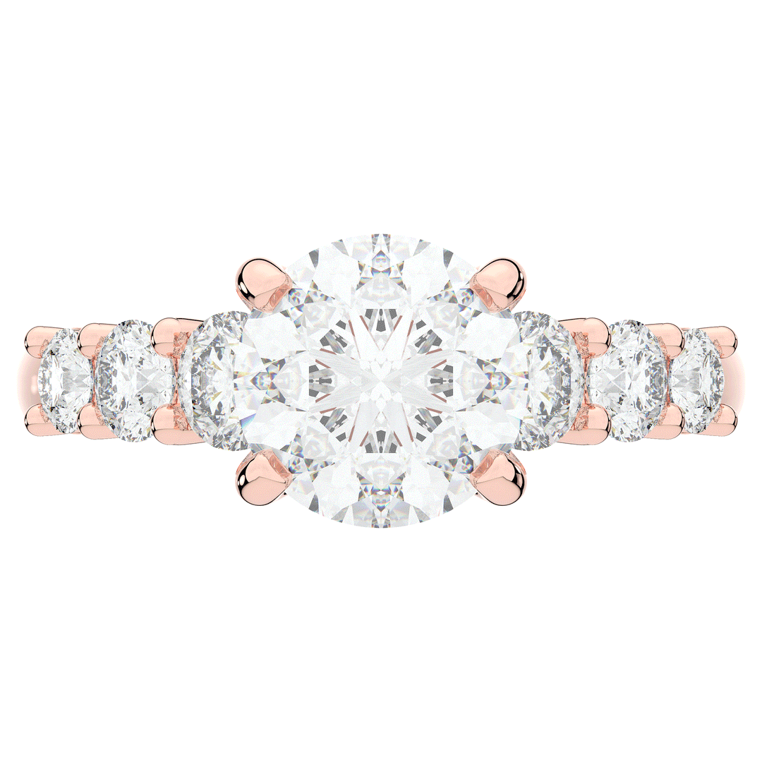 3.00CT.TW ROUND LAB DIAMOND  ENGAGEMENT RING - Nazarelle