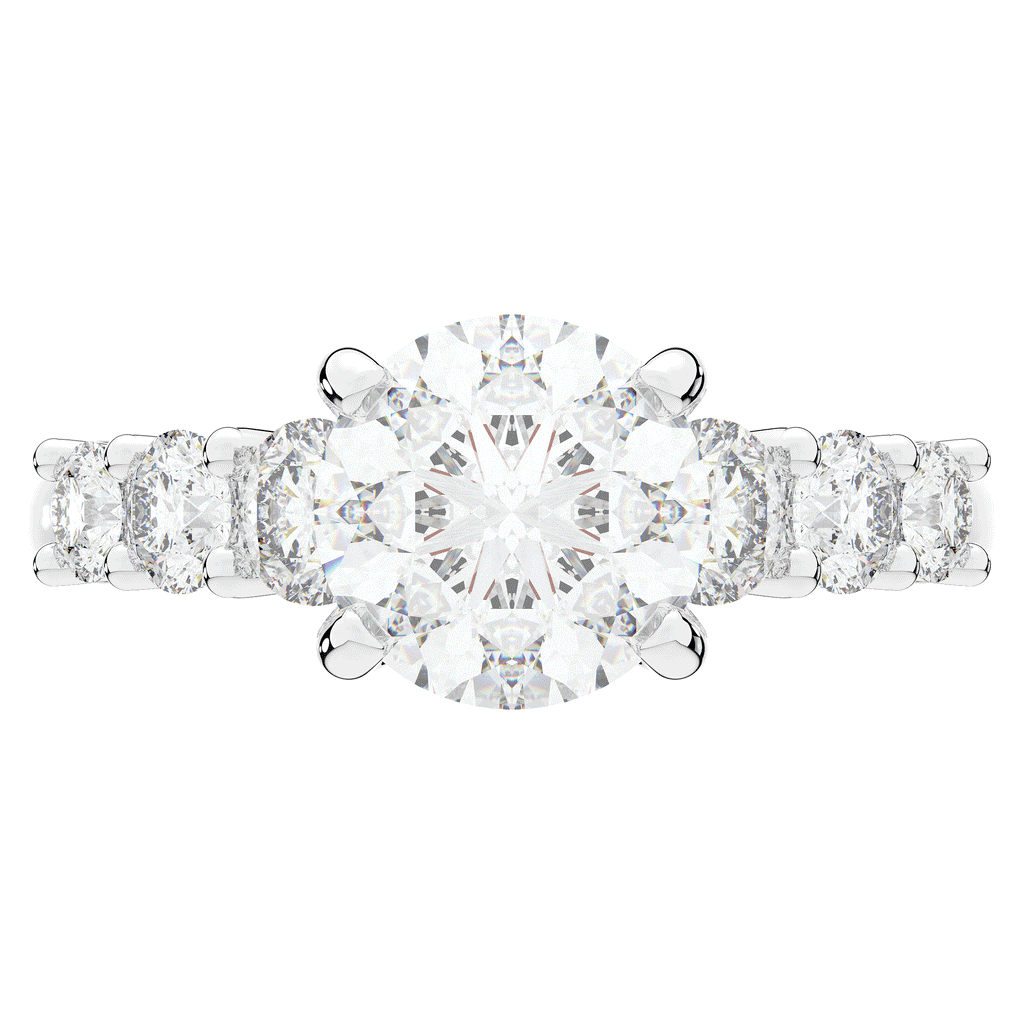 3.00CT.TW ROUND LAB DIAMOND  ENGAGEMENT RING - Nazarelle