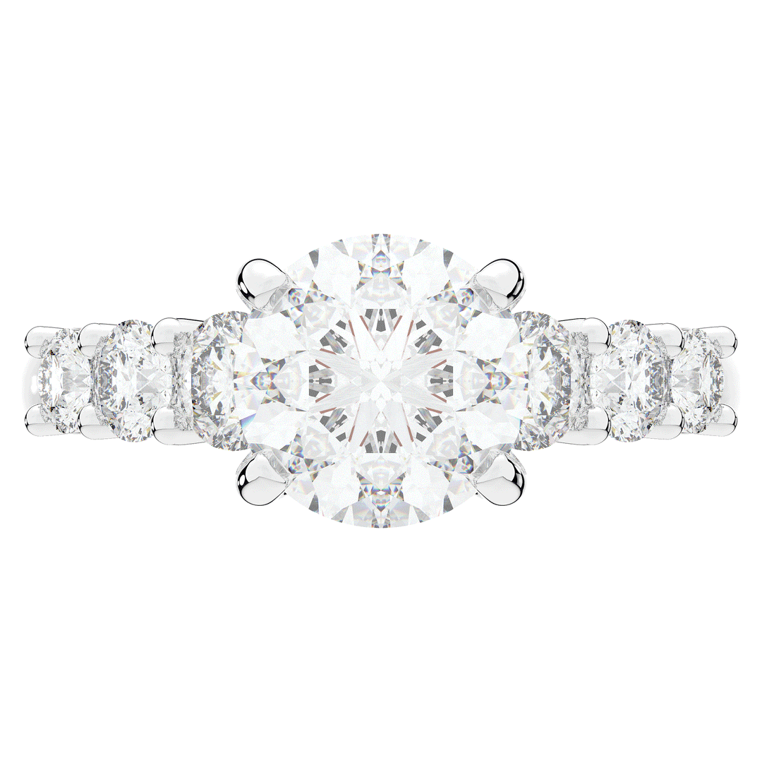 3.00CT.TW ROUND LAB DIAMOND  ENGAGEMENT RING - Nazarelle