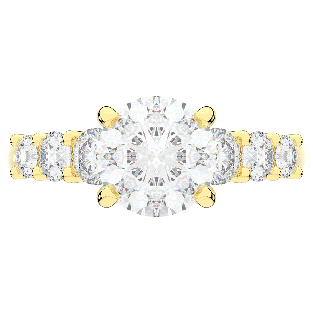 3.00CT.TW ROUND LAB DIAMOND  ENGAGEMENT RING - Nazarelle